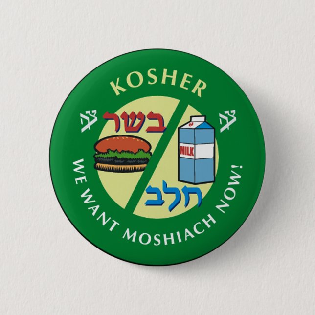 Kosher 6 Cm Round Badge (Front)
