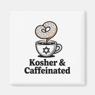 Kosher and Caffeinated Jewish Coffee Hanukkah Magnet