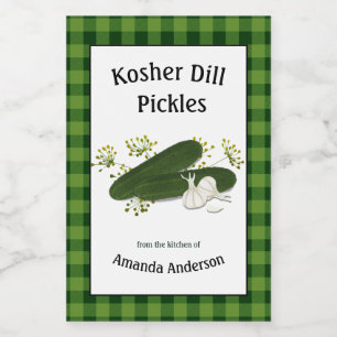 Kosher Dill Pickles Plaid V Food Label