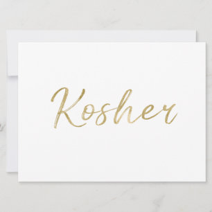 "Kosher" Food Sign   Stylish Gold Hand Lettered