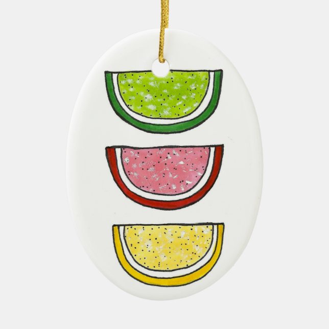 Kosher Jelly Citrus Fruit Slice Candy Passover Ceramic Tree Decoration (Front)