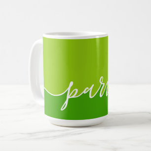 Kosher Kitchen Script Parve with Hebrew Green Mug