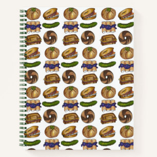 Kosher Pickle Blintz Knish Bagel Jewish Deli Foods Notebook