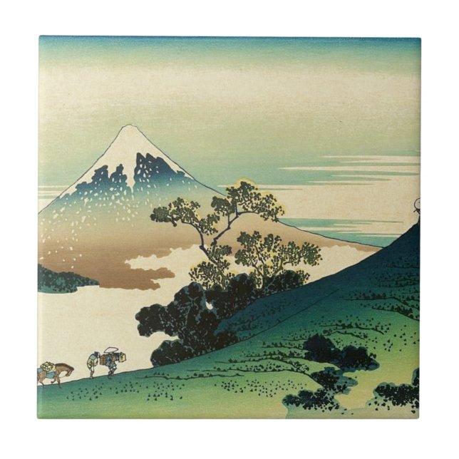 Koshu Inume Toge - Katsushika Hokusai Ukiyo-e Art Tile (Front)