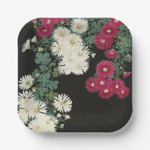 Koson Chrysanthemum Garden Japanese Flower Art Paper Plate