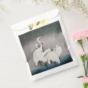 Koson Egrets in the Snow: Vintage Japanese Favour Bags