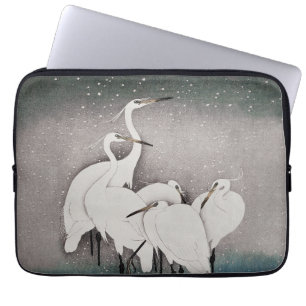 Koson Egrets in the Snow: Vintage Japanese Laptop Sleeve