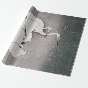 Koson Egrets in the Snow: Vintage Japanese Wrapping Paper