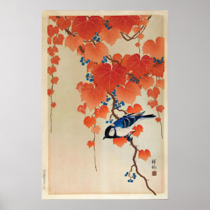 Koson Print Japanese Tit Bird Art Poster