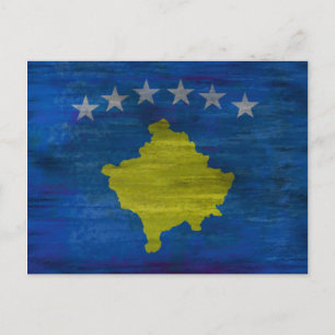 Kosovo distressed flag postcard