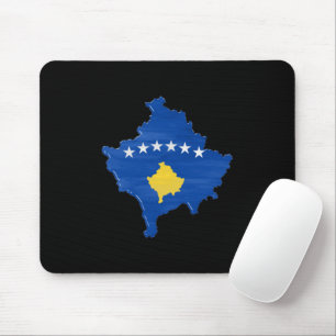 Kosovo flag and map mouse mat