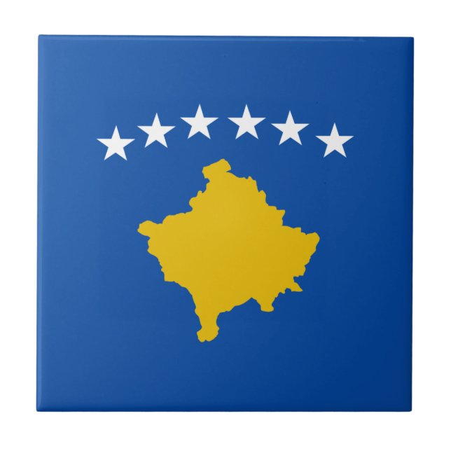 Kosovo Flag Ceramic Tile (Front)