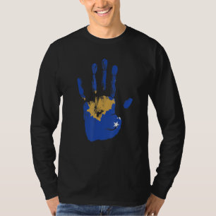 Kosovo Flag Hand Men Women Kids T-Shirt