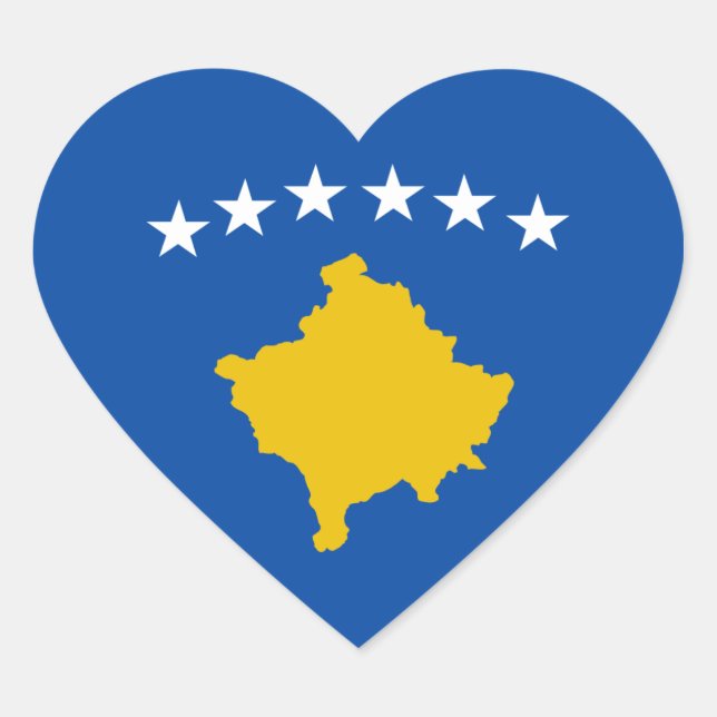 Kosovo Flag Heart Sticker (Front)
