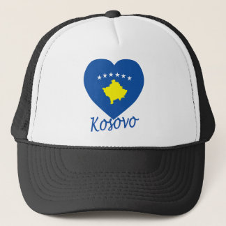 Kosovo Flag Heart Trucker Hat