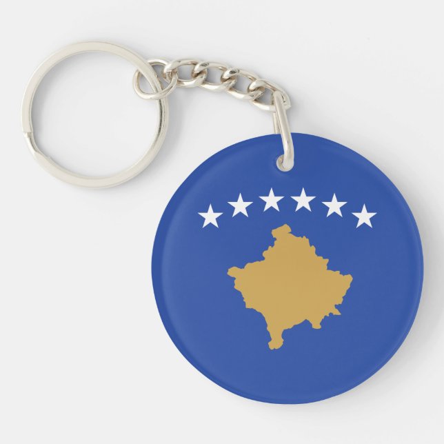 Kosovo Flag Key Ring (Front)