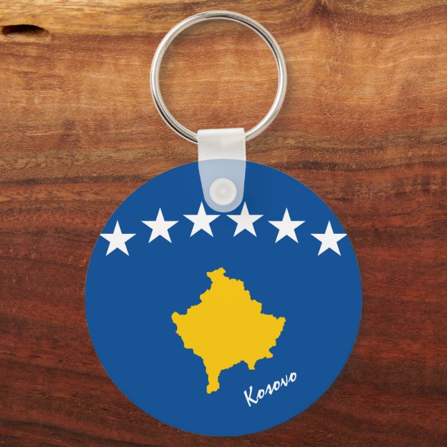 Kosovo Flag & Kosovo holiday, patriots / sports Key Ring (Front)