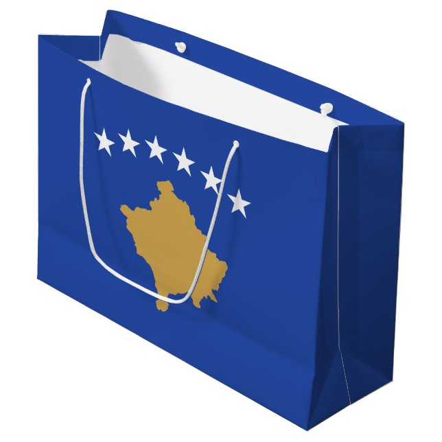 Kosovo Flag Large Gift Bag (Front Angled)