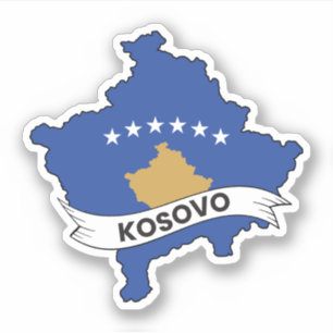 Kosovo Flag Map