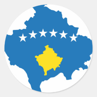 Kosovo flag map classic round sticker