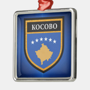Kosovo Flag Metal Tree Decoration