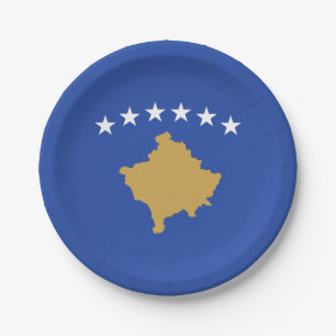 Kosovo Flag Paper Plate