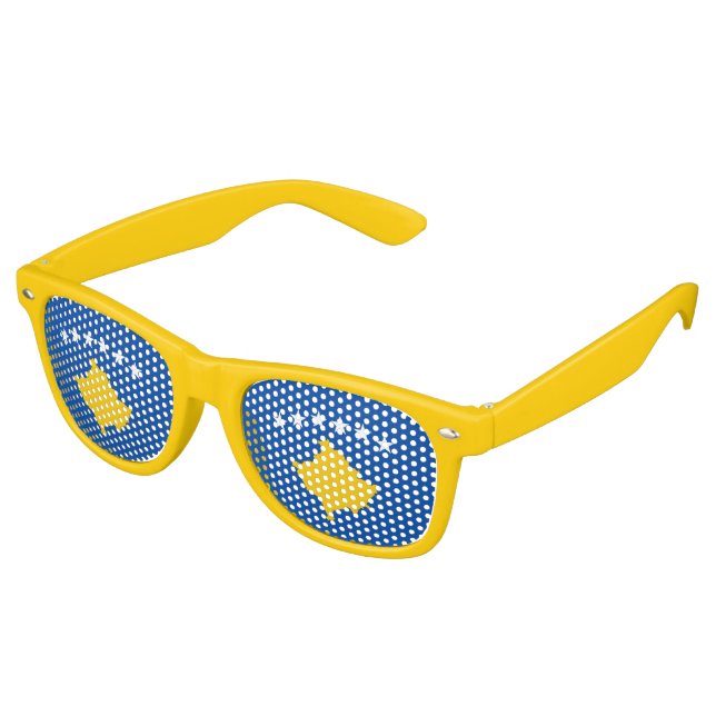 Kosovo Flag Retro Sunglasses (Angled)
