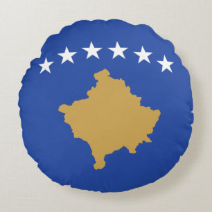 Kosovo Flag Round Cushion