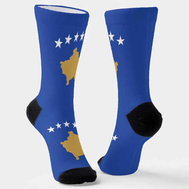 Kosovo Flag Socks (Angled)