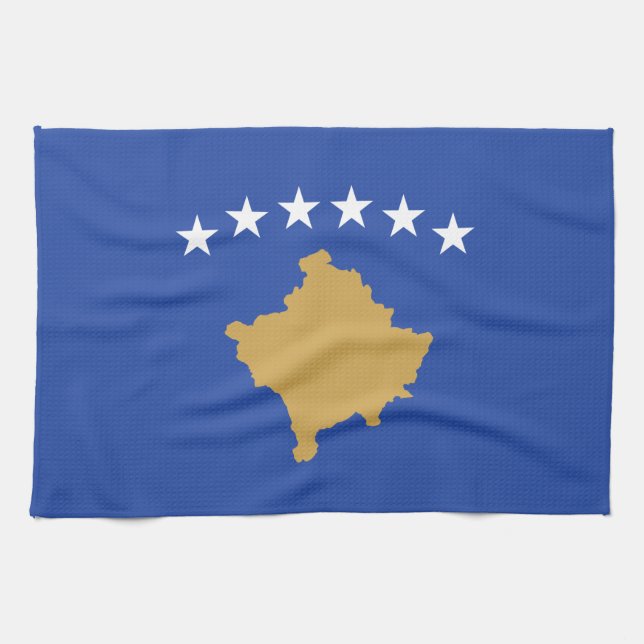 Kosovo Flag Tea Towel (Horizontal)