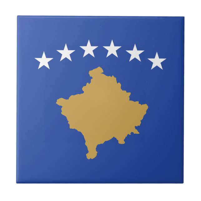 Kosovo Flag Tile (Front)
