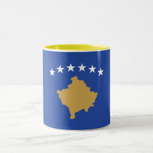 Kosovo Flag Two-Tone Coffee Mug