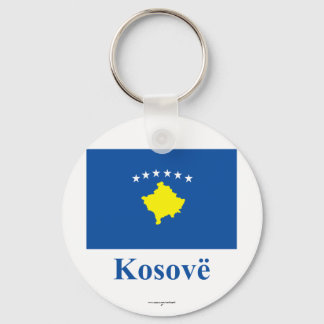 Kosovo Flag with Name in Albanian Key Ring