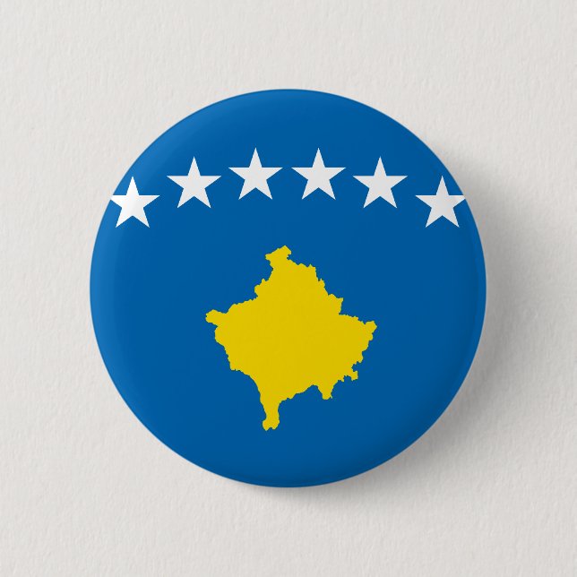 Kosovo Islands Flag 6 Cm Round Badge (Front)