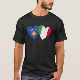 Kosovo Italy Flag Heart Kosova Italian Roots Kosov T-Shirt