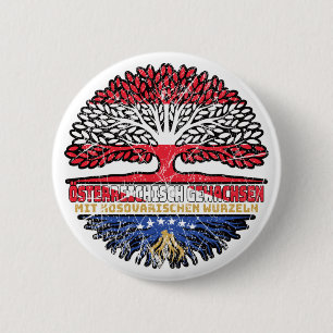Kosovo Kosovarisch Österreichisch Österreich Baum 6 Cm Round Badge
