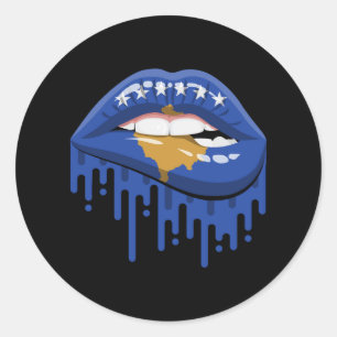 Kosovo lips pride root flag classic round sticker