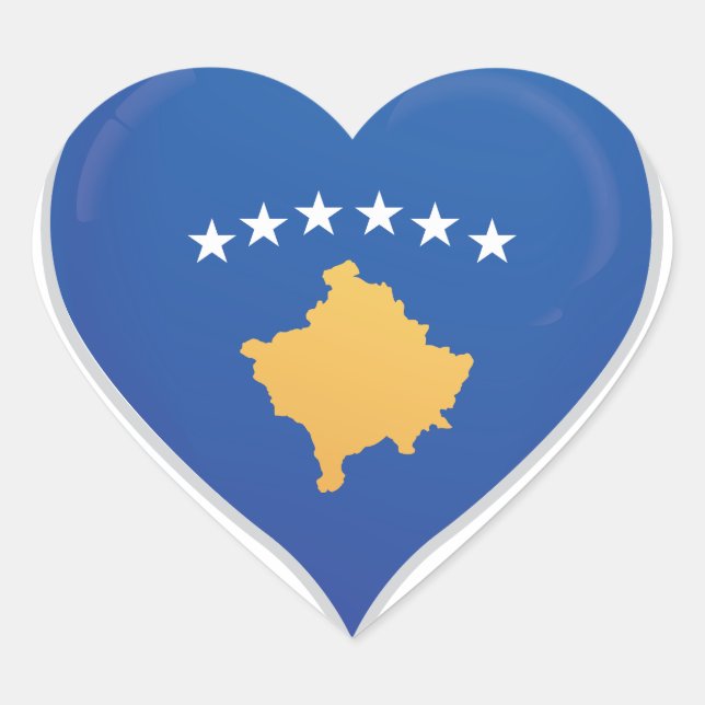 Kosovo love flag pride heart sticker (Front)