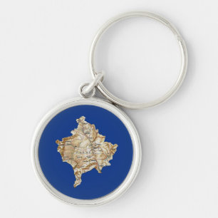 Kosovo Map Keychain