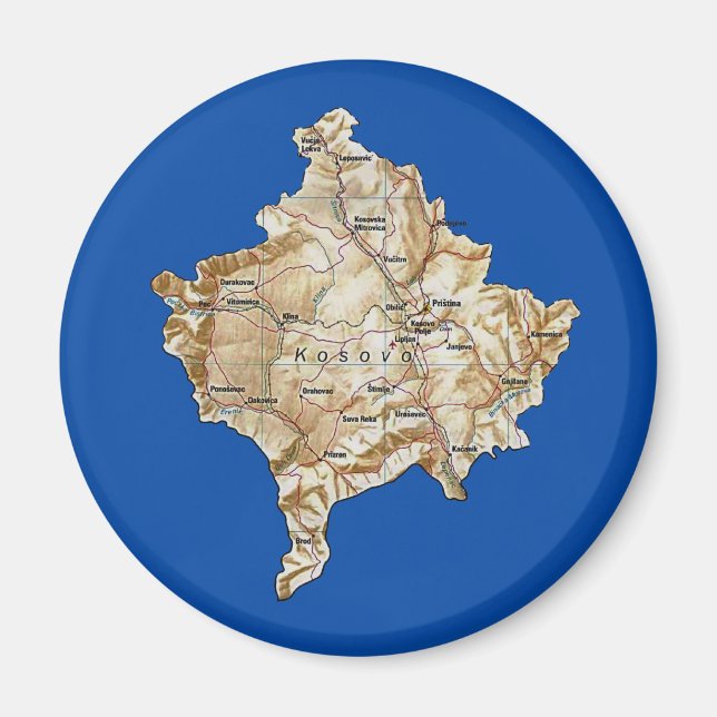 Kosovo Map Magnet (Front)
