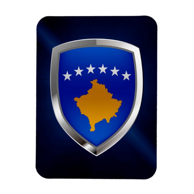 Kosovo Metallic Emblem Magnet (Vertical)
