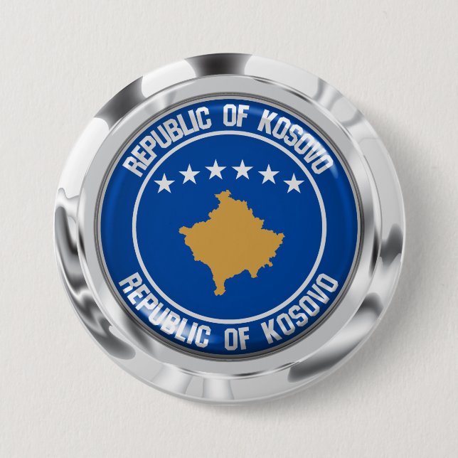 Kosovo Round Emblem 7.5 Cm Round Badge (Front)