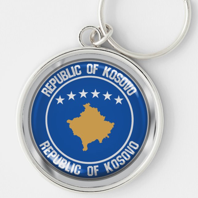 Kosovo Round Emblem Key Ring (Front)