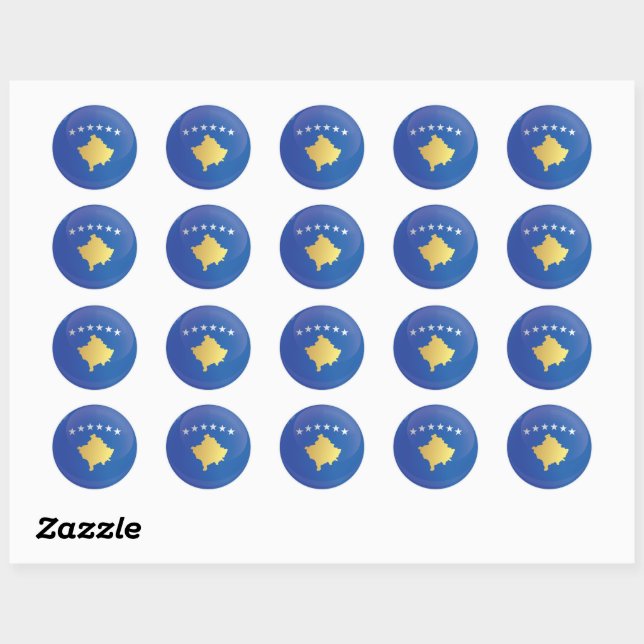 Kosovo  Round Icon Flag  Classic Round Sticker (Sheet)