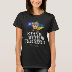 Kosovo Stand With Ukraine Volodymyr Zelenskyy Flag T-Shirt