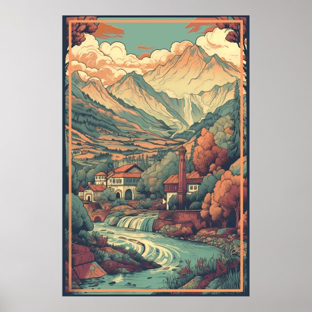 KOSOVO : Vintage Travel Advertising Poster (Front)