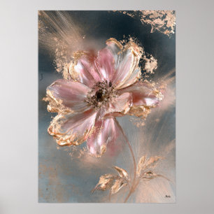 Kosumosu Pink Cosmos Neo-Rinpa Botanical Art Poster