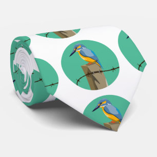 Kotare Kingfisher Bird Tie