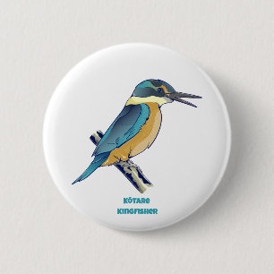 Kotare Kingfisher NZ BIRD 6 Cm Round Badge