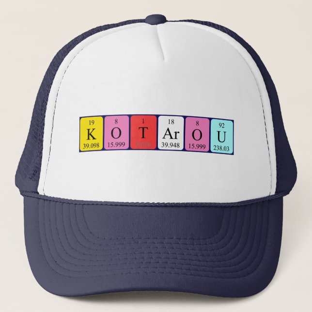 Kotarou periodic table name hat (Front)